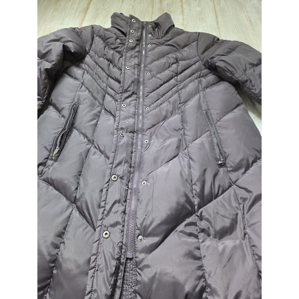 London Fog Womens Down Puffer Coat Plum Purple Snap Zip Jacket Size M EUC - Picture 3 of 11